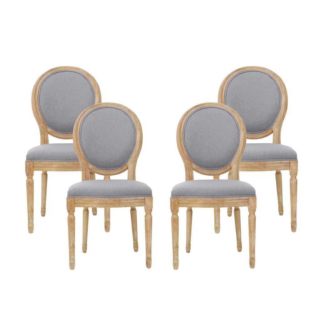 Dark Teal Natural Finish Dining Chairs Set of 4 B758628