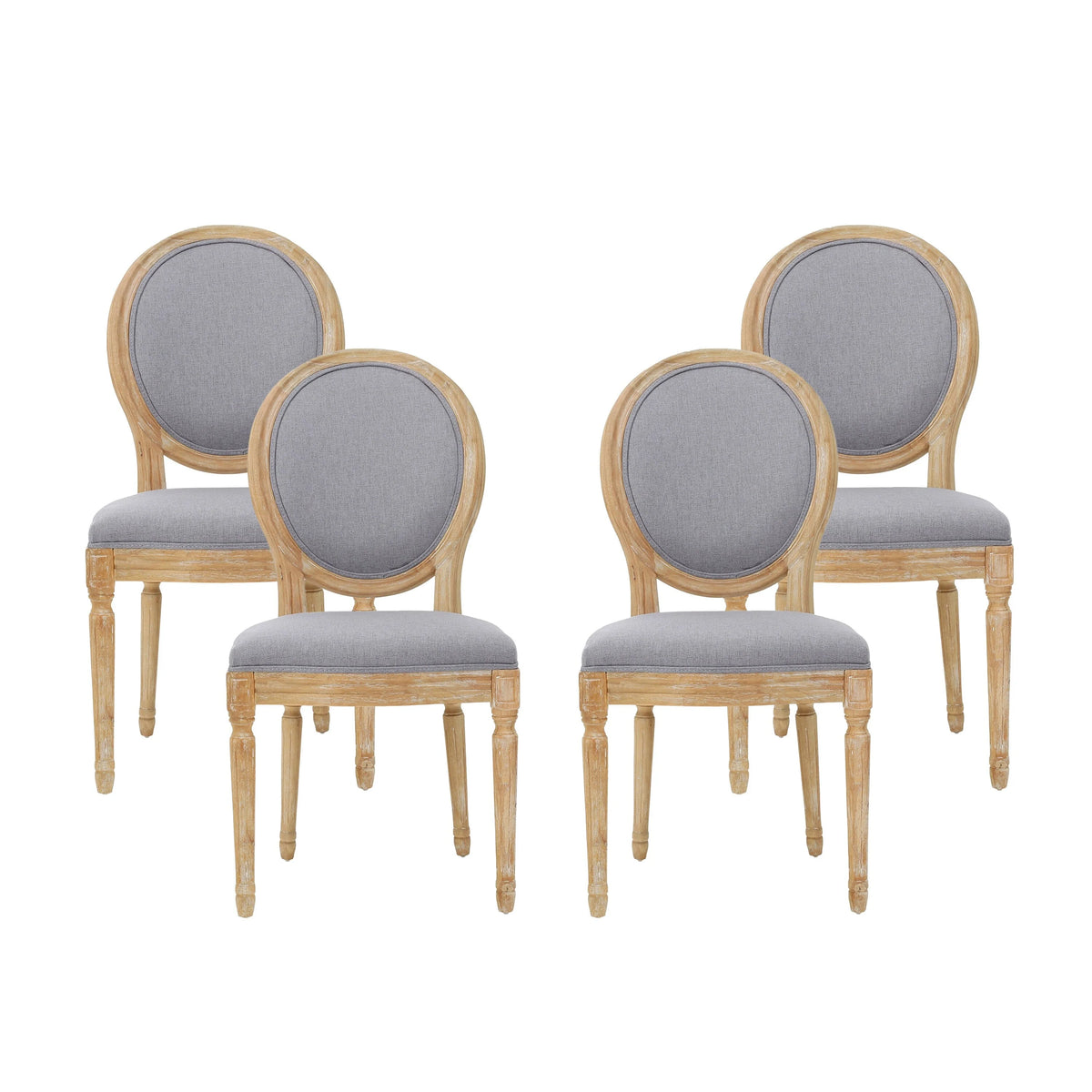Dark Teal Natural Finish Dining Chairs Set of 4 B758628