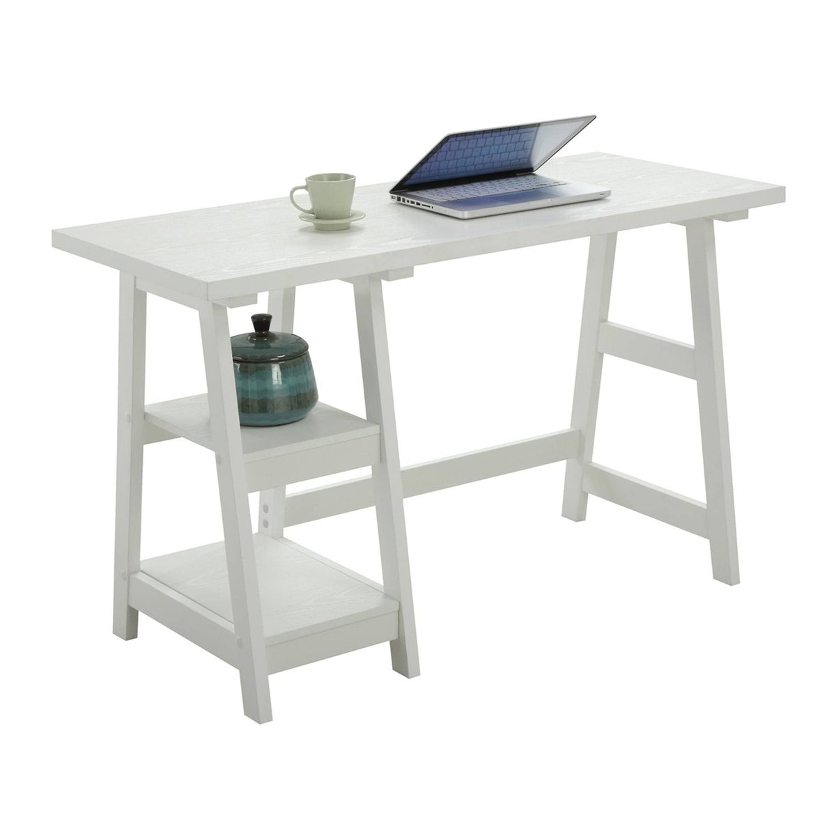 Charcoal Grey Desk with Shelves I857949
