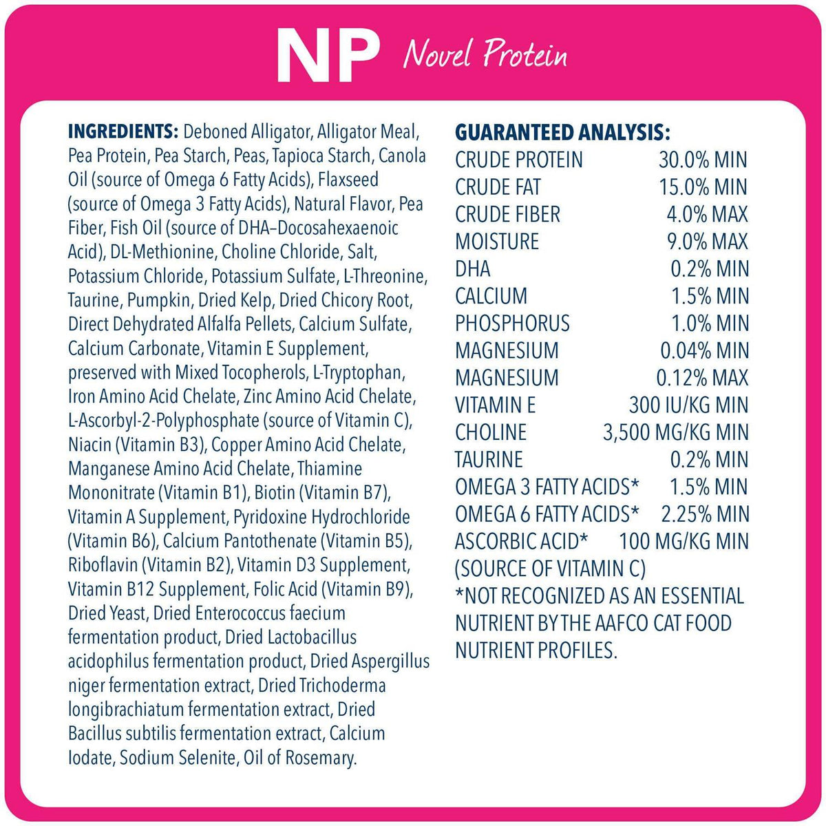 Natural Veterinary Diet NP Novel Protein-Alligator Dry Cat Food V405
