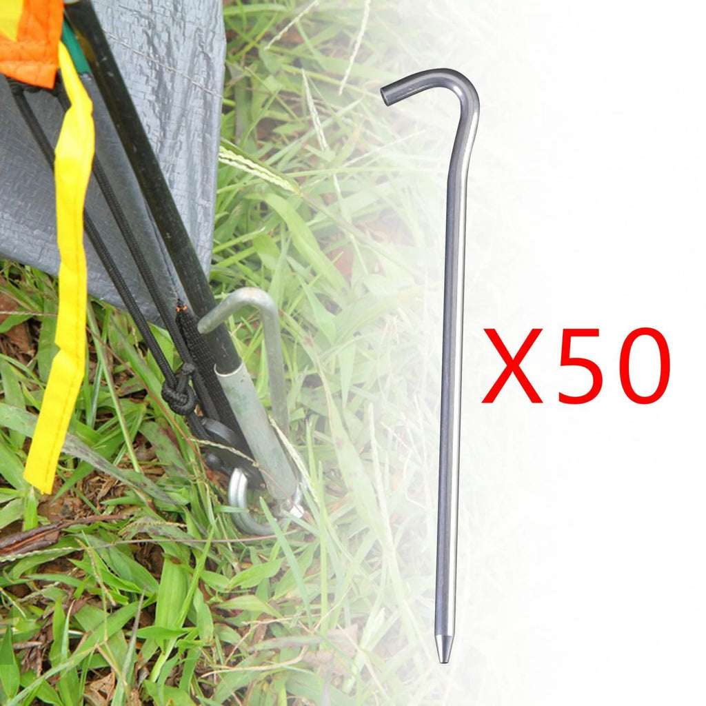 50 Pack 7inch Aluminum Tent Pegs for Camping E354205
