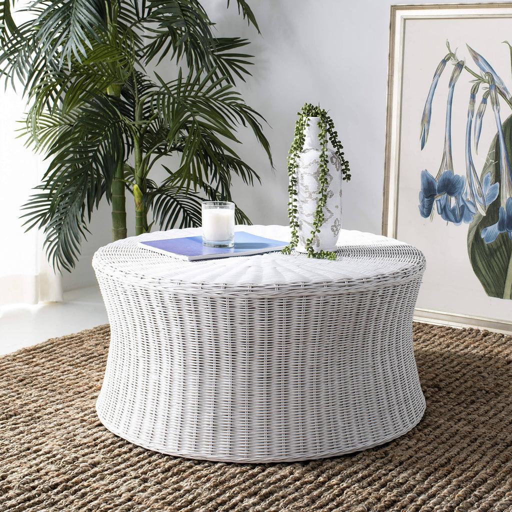 White Cocktail Ottoman V18950