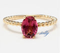 Natural Tourmaline Ring, 14k Gold Filled Oval Cut Tourmaline Engagement Ring G81671