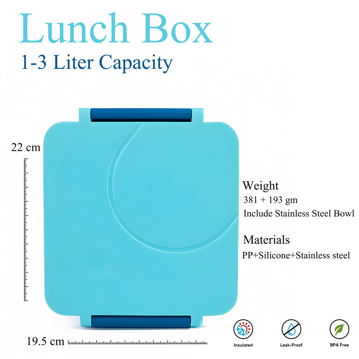 Blue Leak Proof Bento Box with Thermos Food Jar U21601