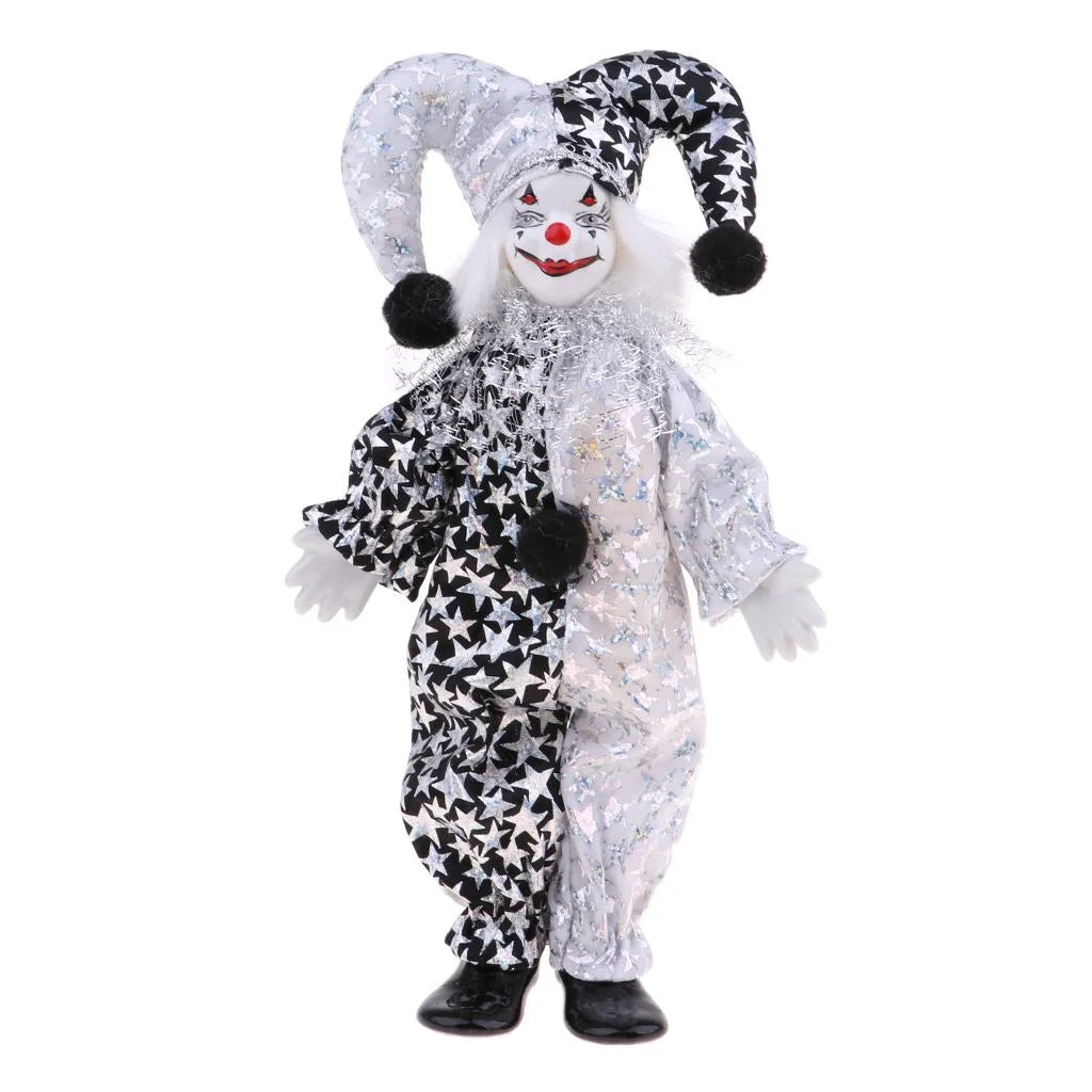 9 Inch Porcelain Harlequin Doll Figure Y383