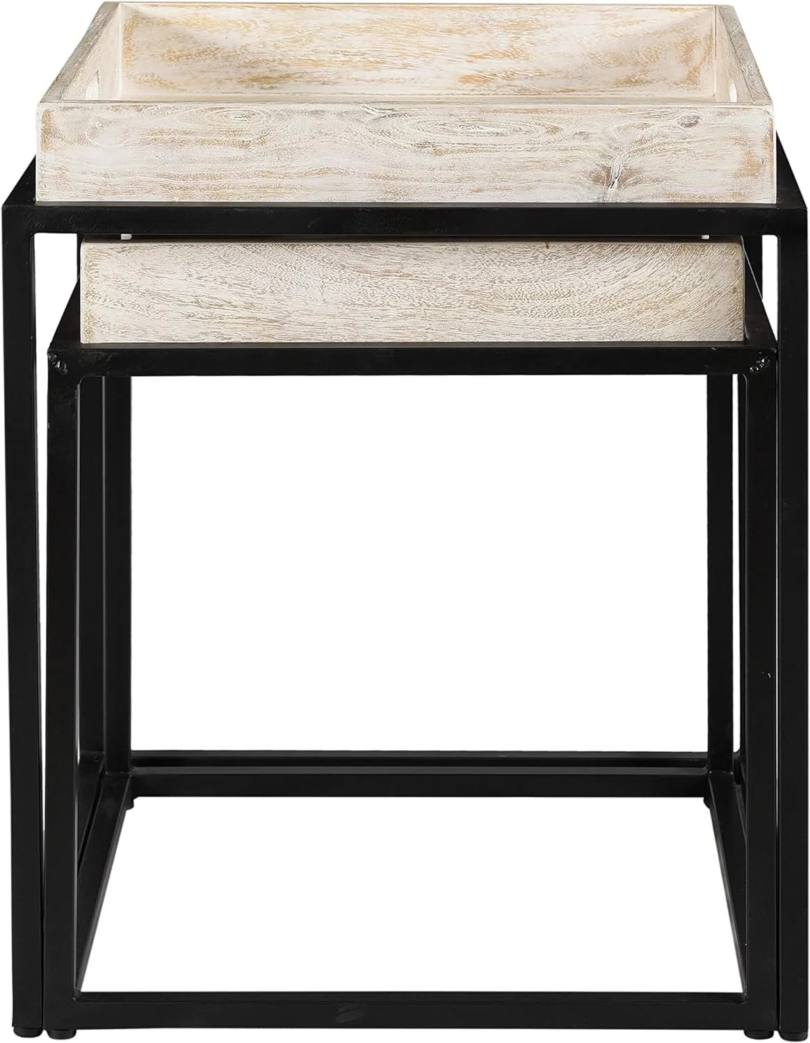 Natural Wood Nesting Tables Set Of 2 W7401