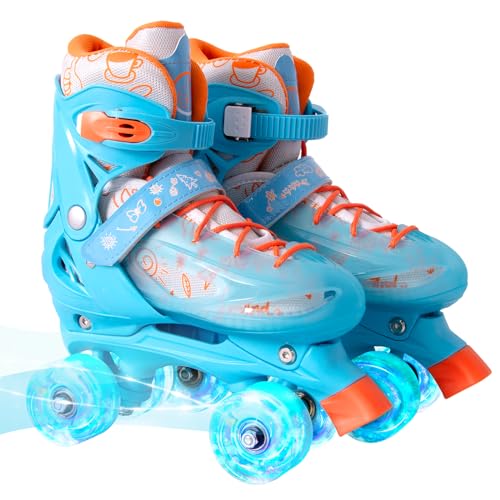 Adjustable Kids Roller Skates with 8 Light up Wheels B14939