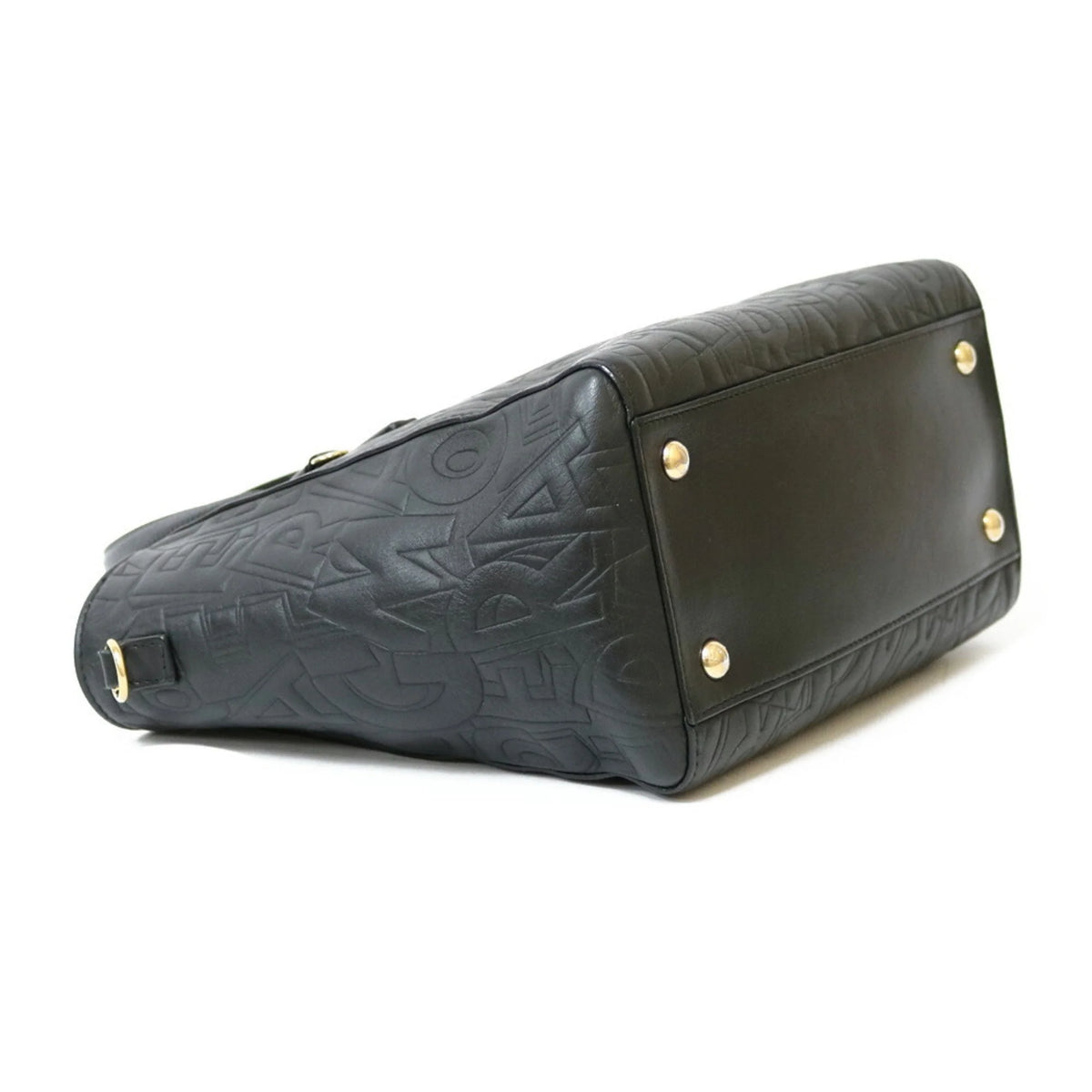 Pre-Owned Black Leather Handbag I698