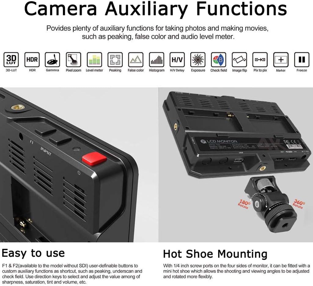 4K 7 Field Monitor 1800nit HDMI IPS HDR On-Camera Monitor K16944