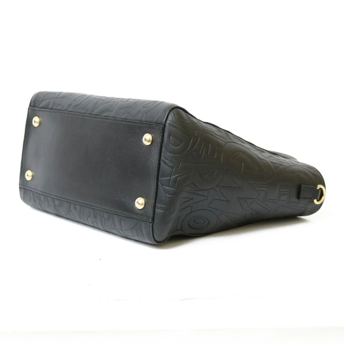 Pre-Owned Black Leather Handbag I698