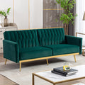 Green Velvet Convertible Futon Sofa Bed X576860