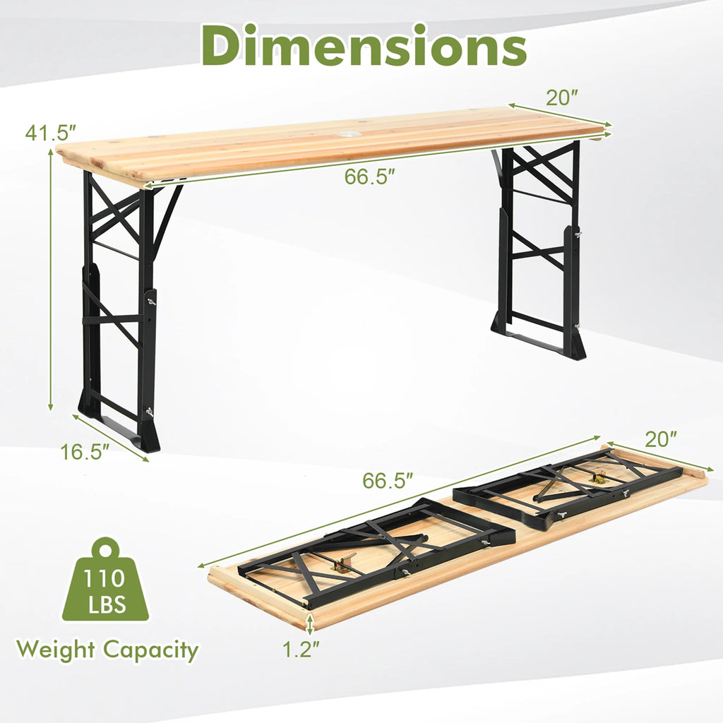 5.5 Ft Folding Wood Picnic Table I461