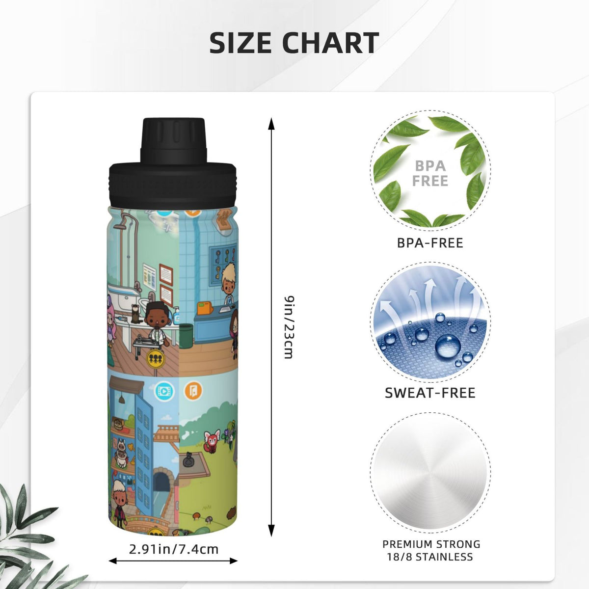 Insulated Stainless Steel Water Bottle 18OZ D872