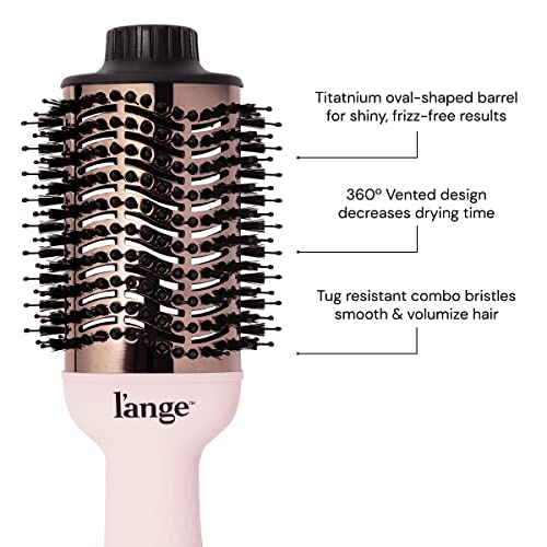 2-in-1 Titanium Blow Dryer Brush with Oval Barrel (Blush - 60 mm) U153