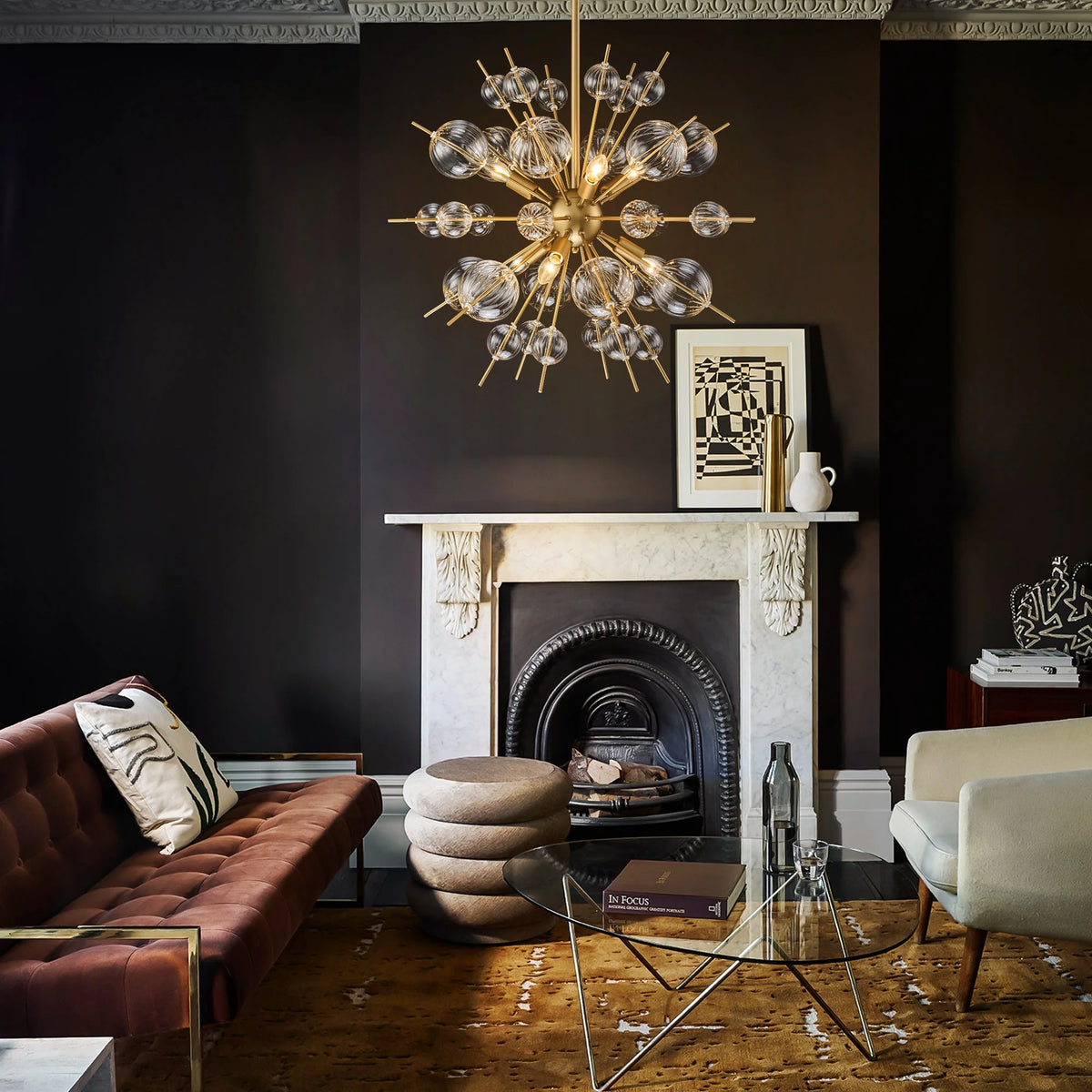 6-Light Globe Bubble Sputnik Chandelier D1548
