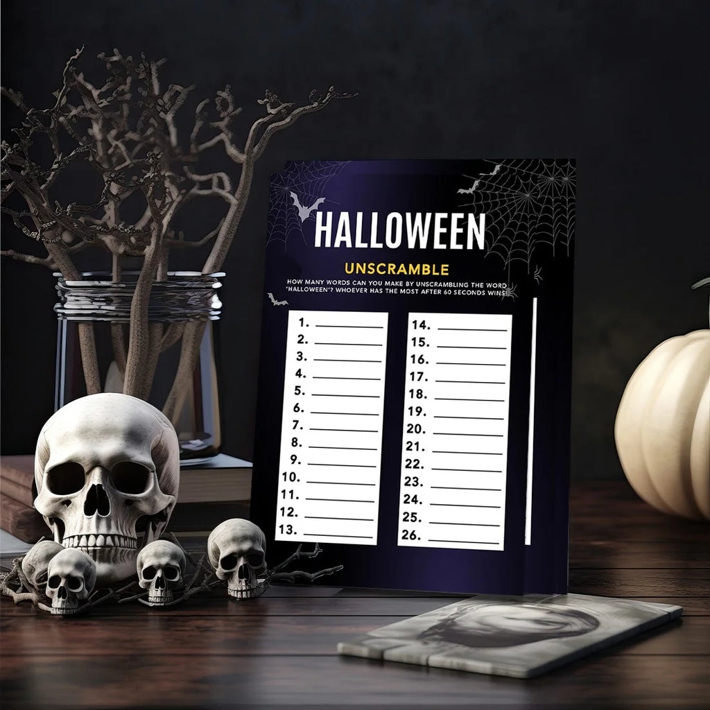 Halloween Party Game Cards, Bats & Spiders Themed, Pk-24 F819626