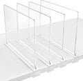 6 Pack Clear Acrylic Shelf Dividers L926