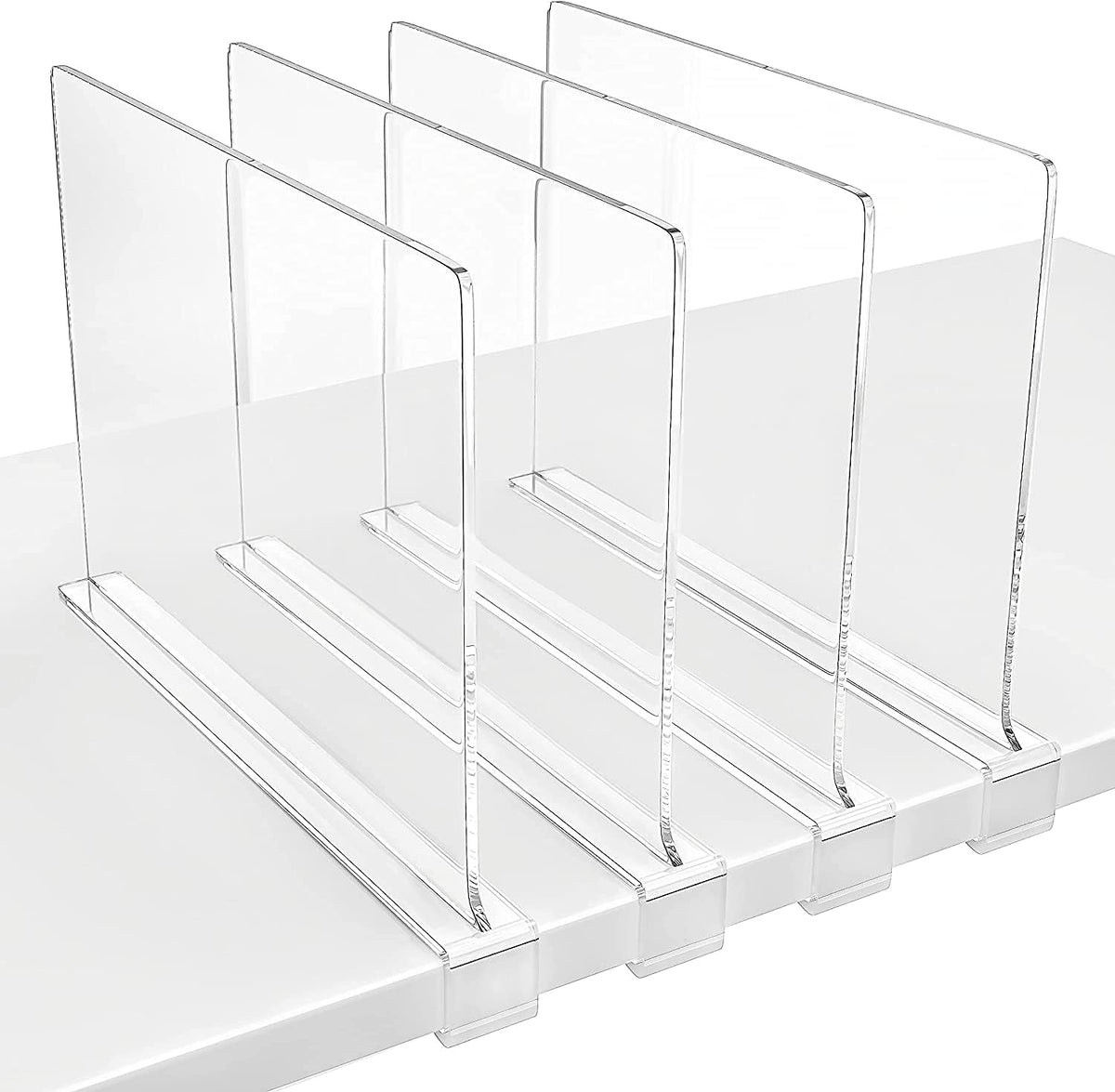 6 Pack Clear Acrylic Shelf Dividers L926