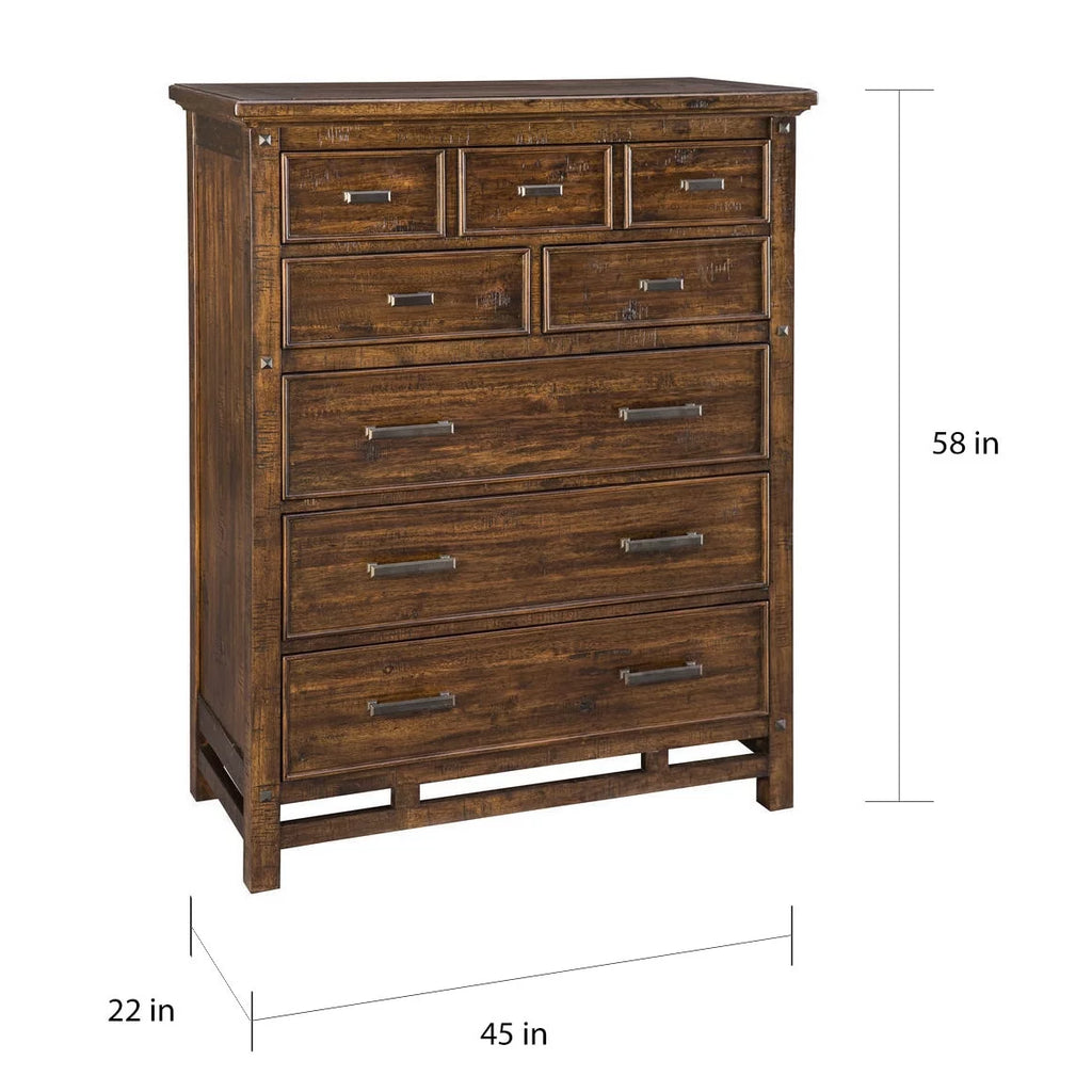 Brown 6-Drawer Wood Chest N815168