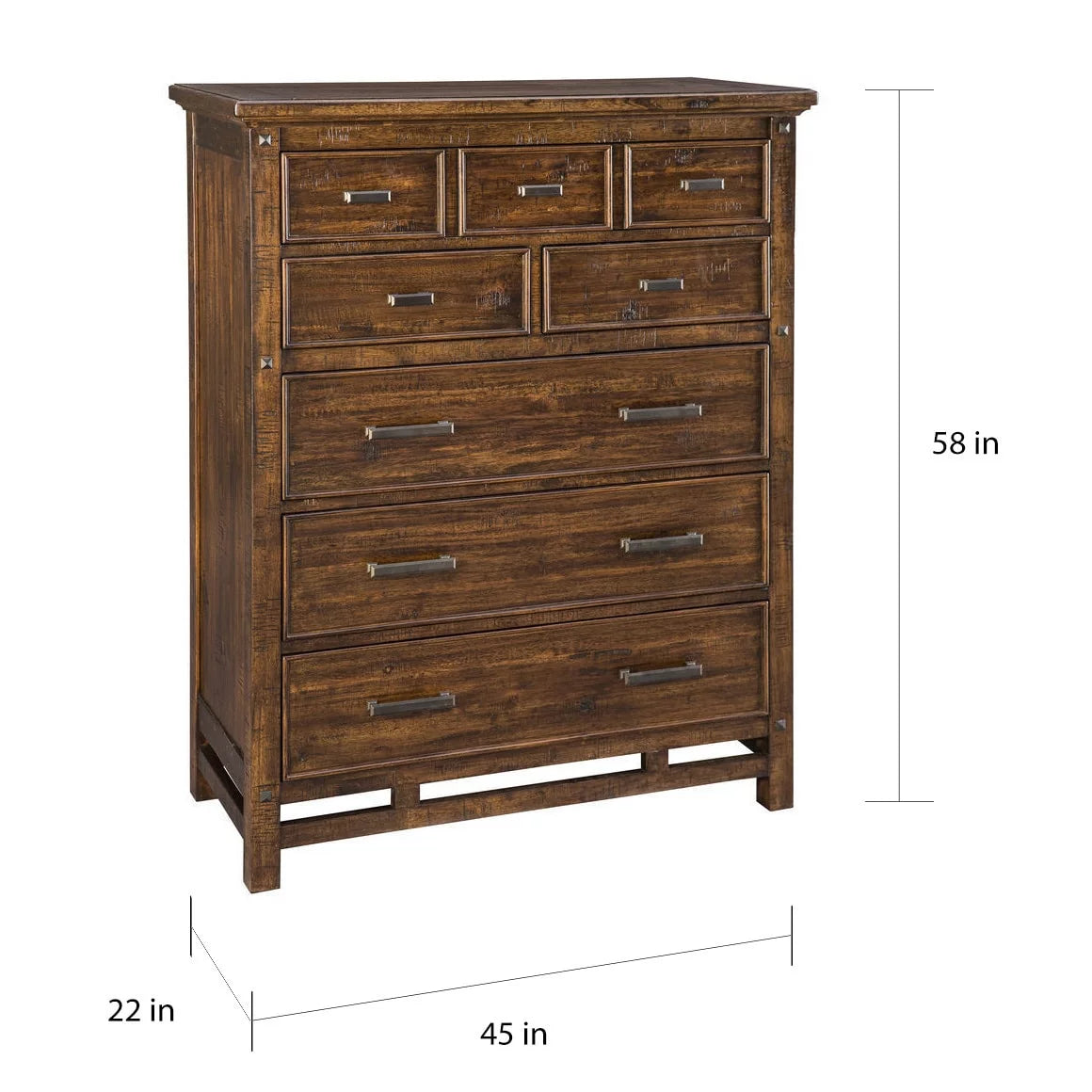 Brown 6-Drawer Wood Chest N815168