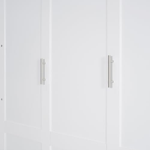 Queen Size Murphy Bed with Sofa and Top Shelf White A87712