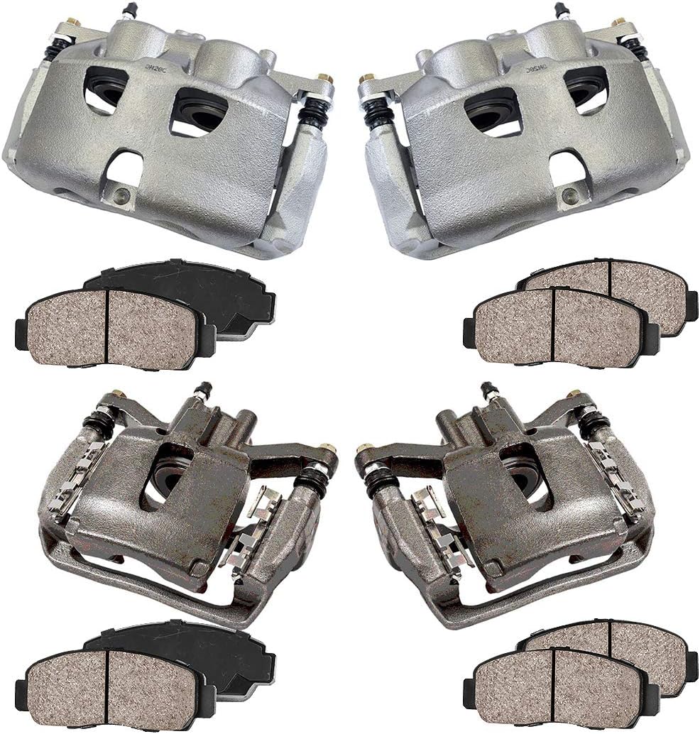 Front + Rear 4 Loaded OE Calipers with Ceramic Brake Pads Kit Y442