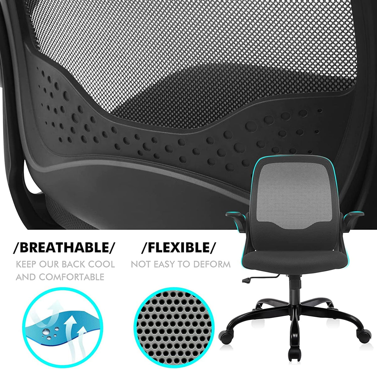 Ergonomic Mesh Office Chair with Flip-up Armrests N321