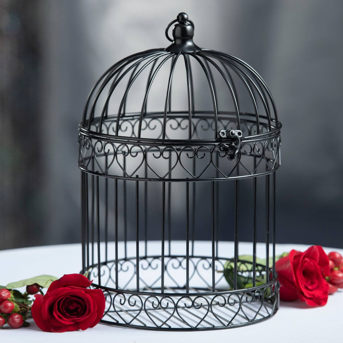 Black Decorative Bird Cage Centerpiece N9748
