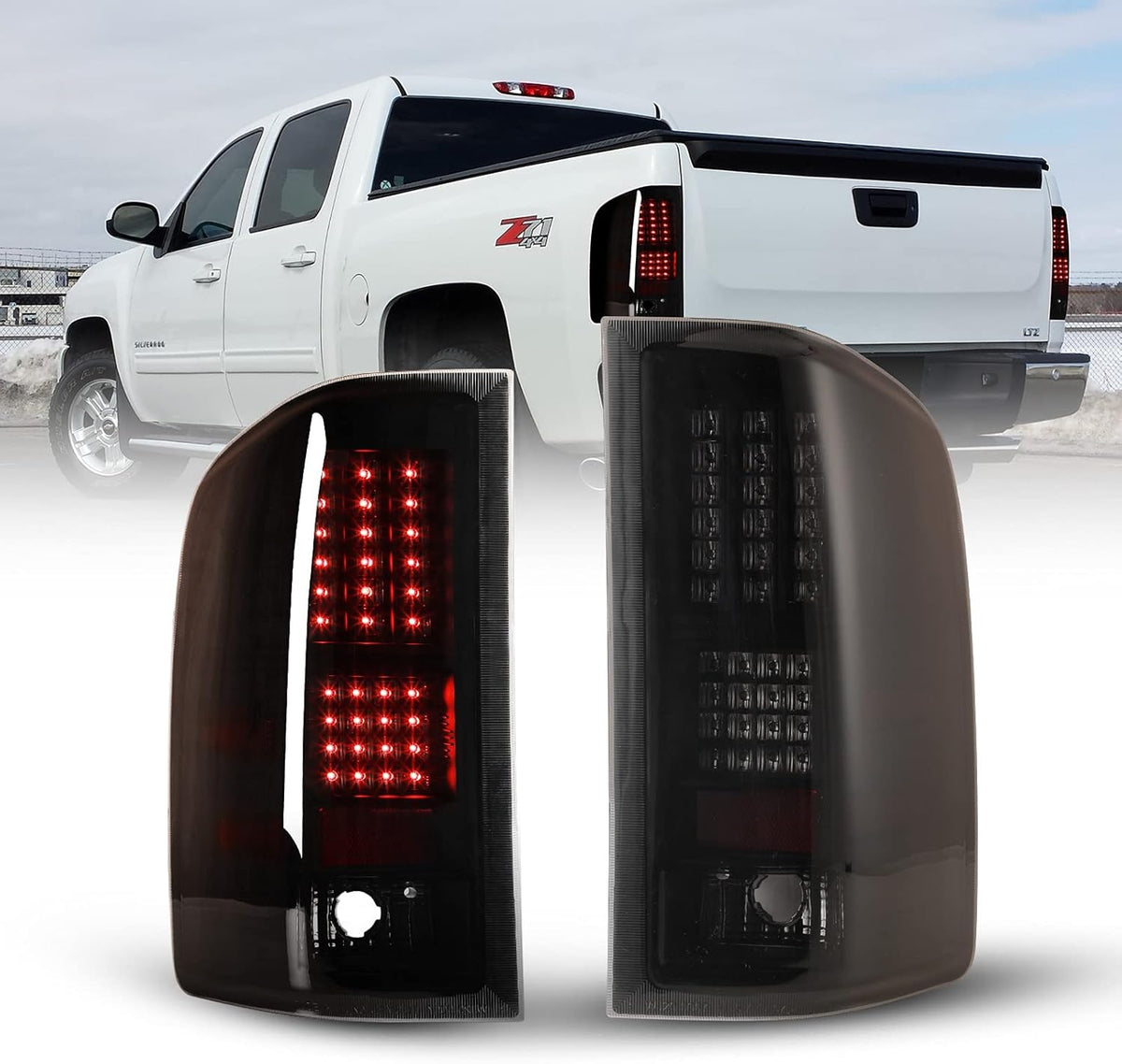 Smoke Lens LED Tail Lights Assembly Replacement, 1 Pair T68264