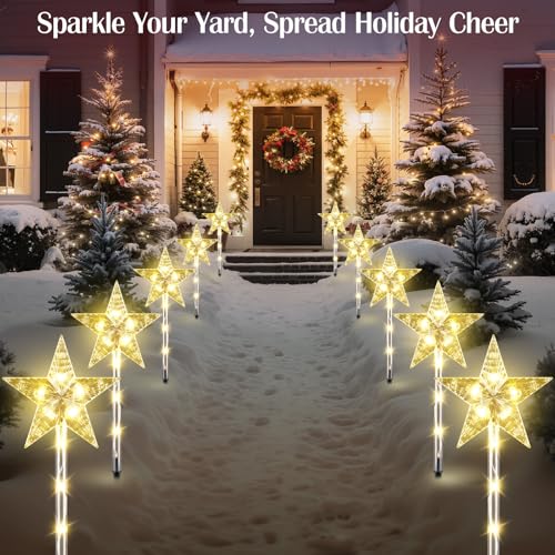 8 Pack Solar Candy Cane Pathway Lights H188206