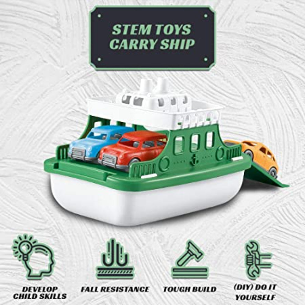 Green Toys Ferry Boat with 4 Cars Bathtub Toy K21386