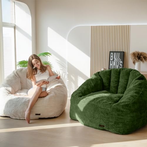 Oversized Faux Fur Bean Bag Chair with Filler V3672