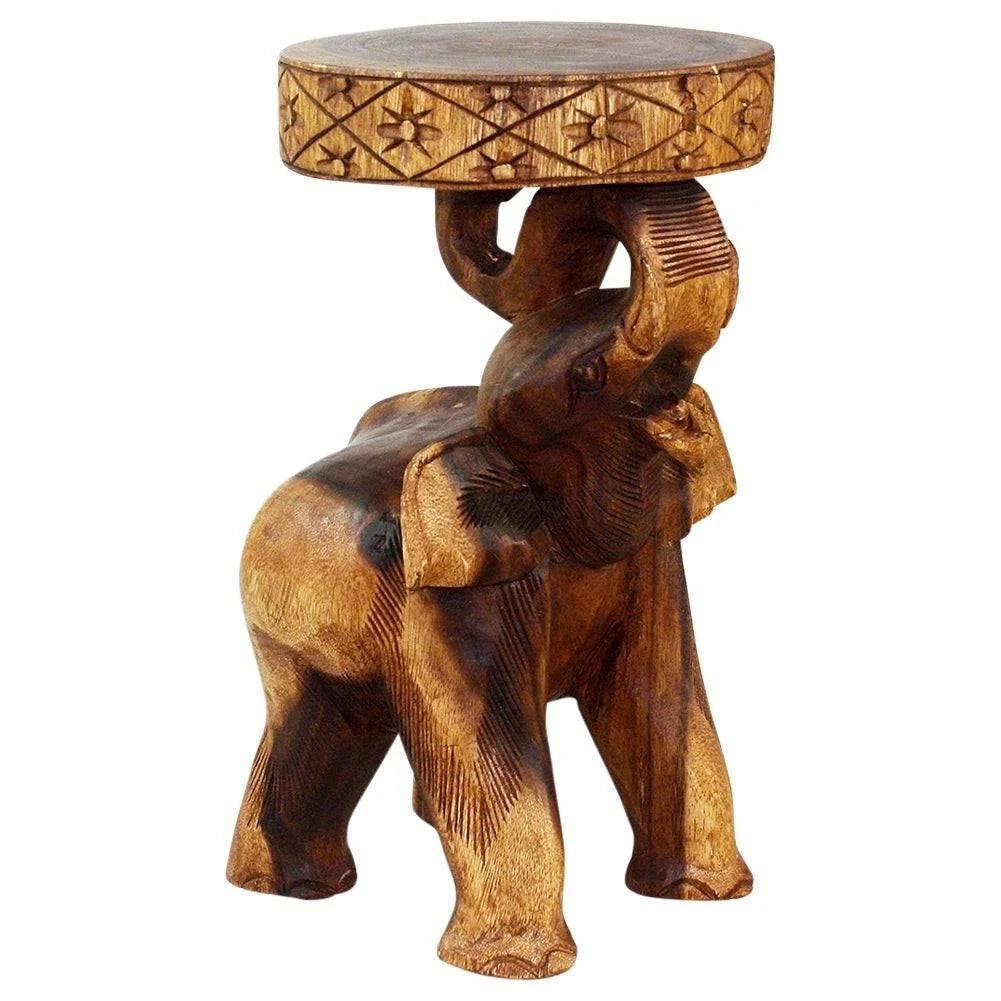 Walnut Oil Wood Elephant Stool E896197