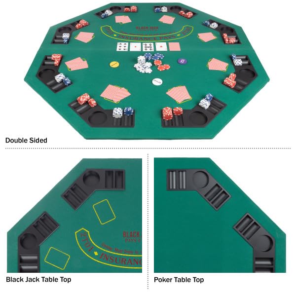 Poker & Blackjack Table Top with Case I711022