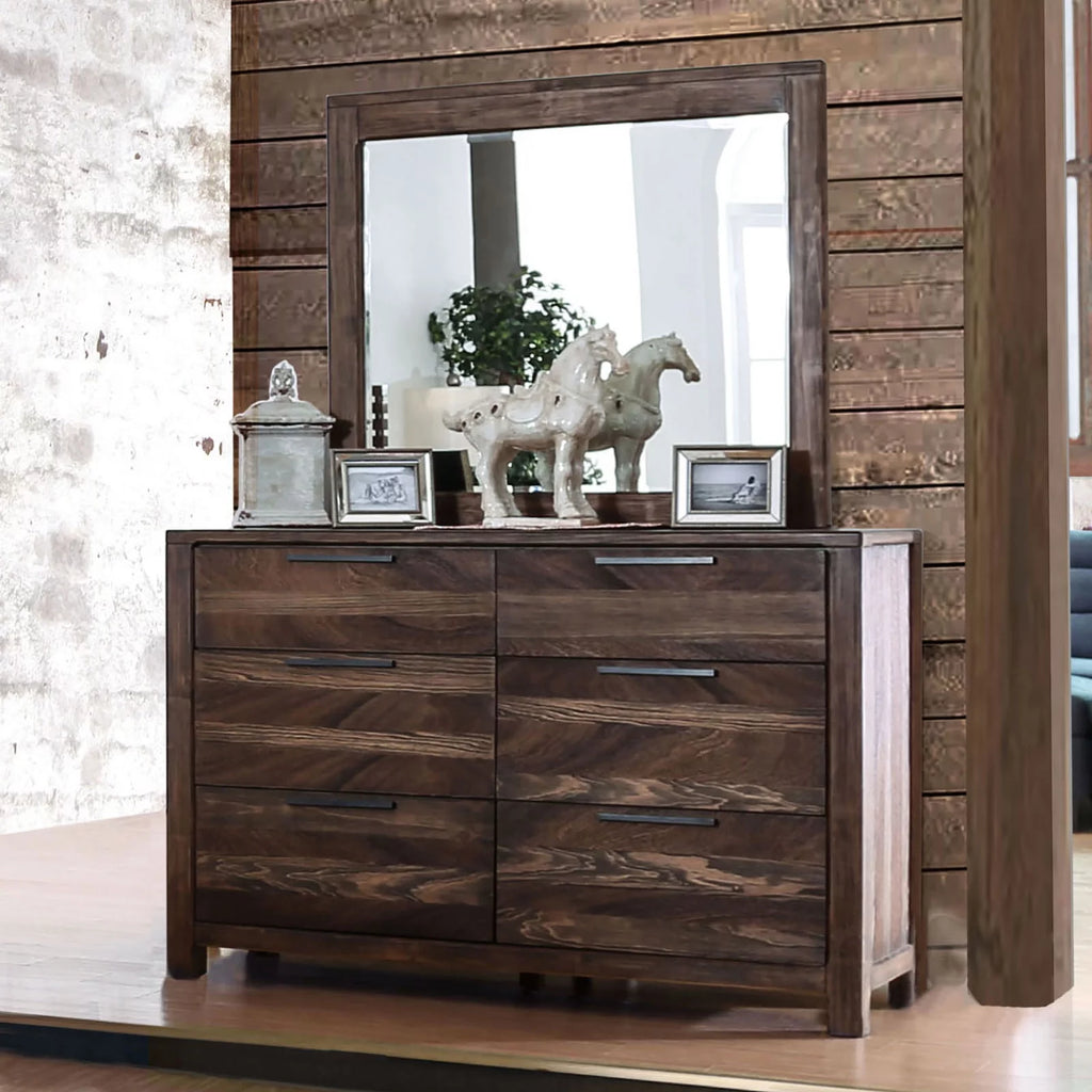 Natural Tone 5pc Cal King Bedroom Furniture Solid Wood S926