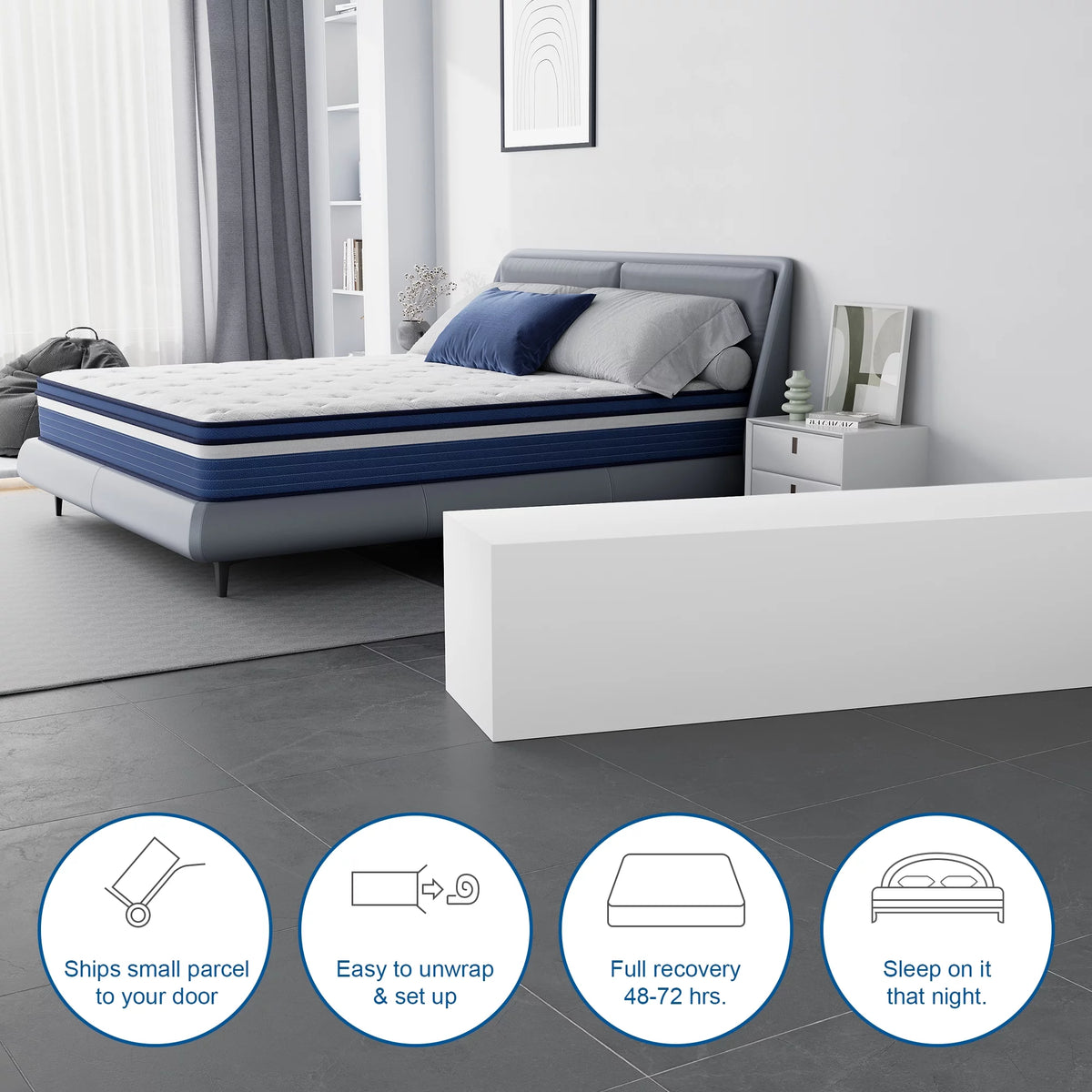 12 inch King Gel Memory Foam Hybrid Mattress Y232658