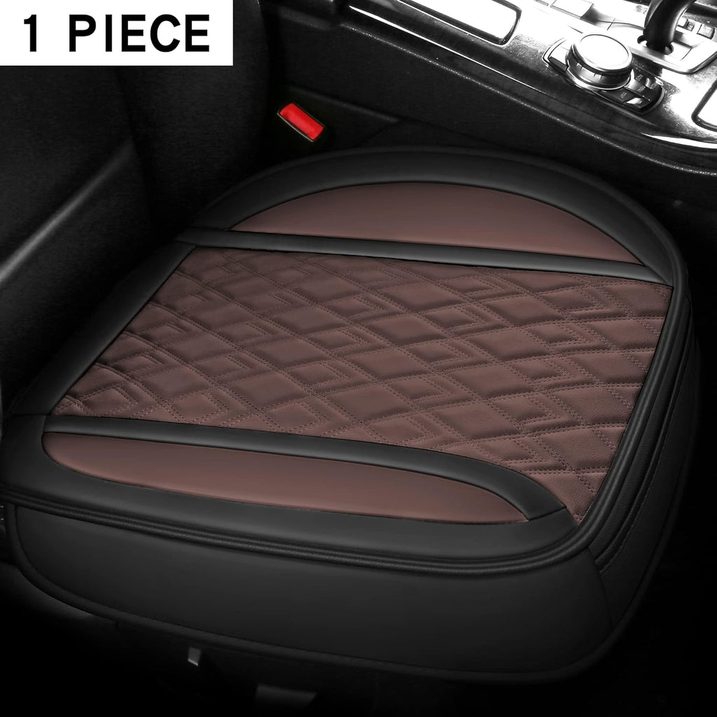 PU Car Seat Covers Protector Front Seat Bottom Black and Brown 2 Piece L43290