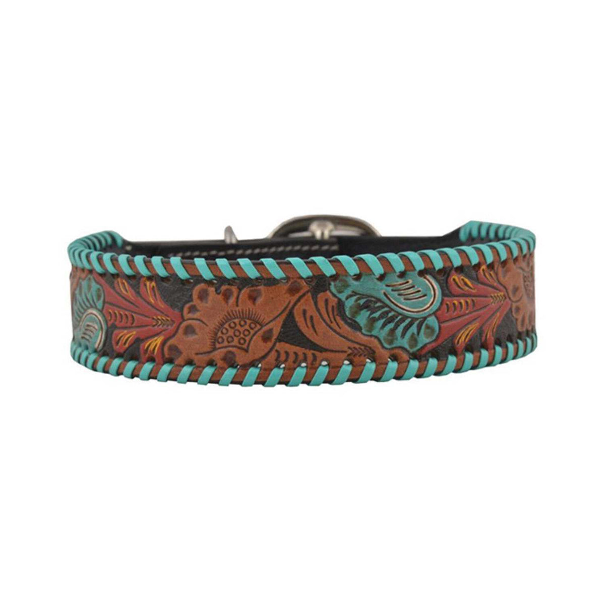 Tooled Leather Dog Collar P186