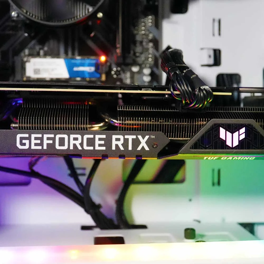 White AMD Ryzen 5 2600 NVIDIA RTX 3060 12GB 32GB DDR4 3200 RAM 1TB NVMe SSD Windows 11 Pro Gaming PC F4711