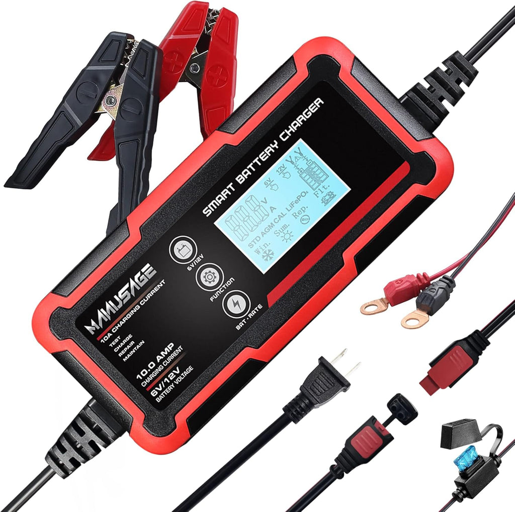4-Amp 6V 12V Portable Battery Charger and Maintainer Pack of 2 B6716