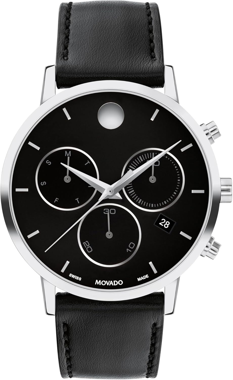 Swiss Quartz Chronograph Watch, Calfskin Strap, 42mm Z129