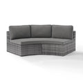 Gray Wicker Curved Patio Sectional Sofa X799313