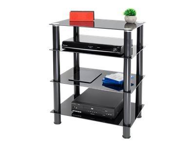 Tempered Glass 4-Tier Media Stand, Black O42921