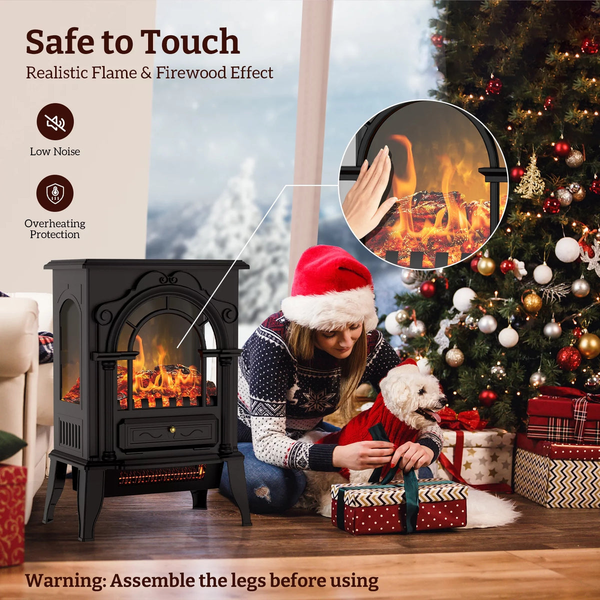16" Infrared Electric Fireplace Heater S6949