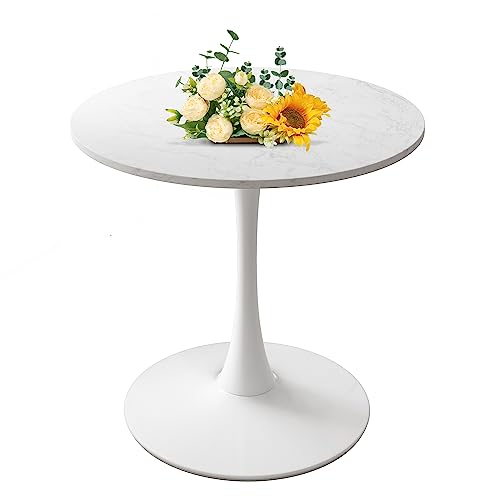White Round MDF Pedestal Dining Table L169191