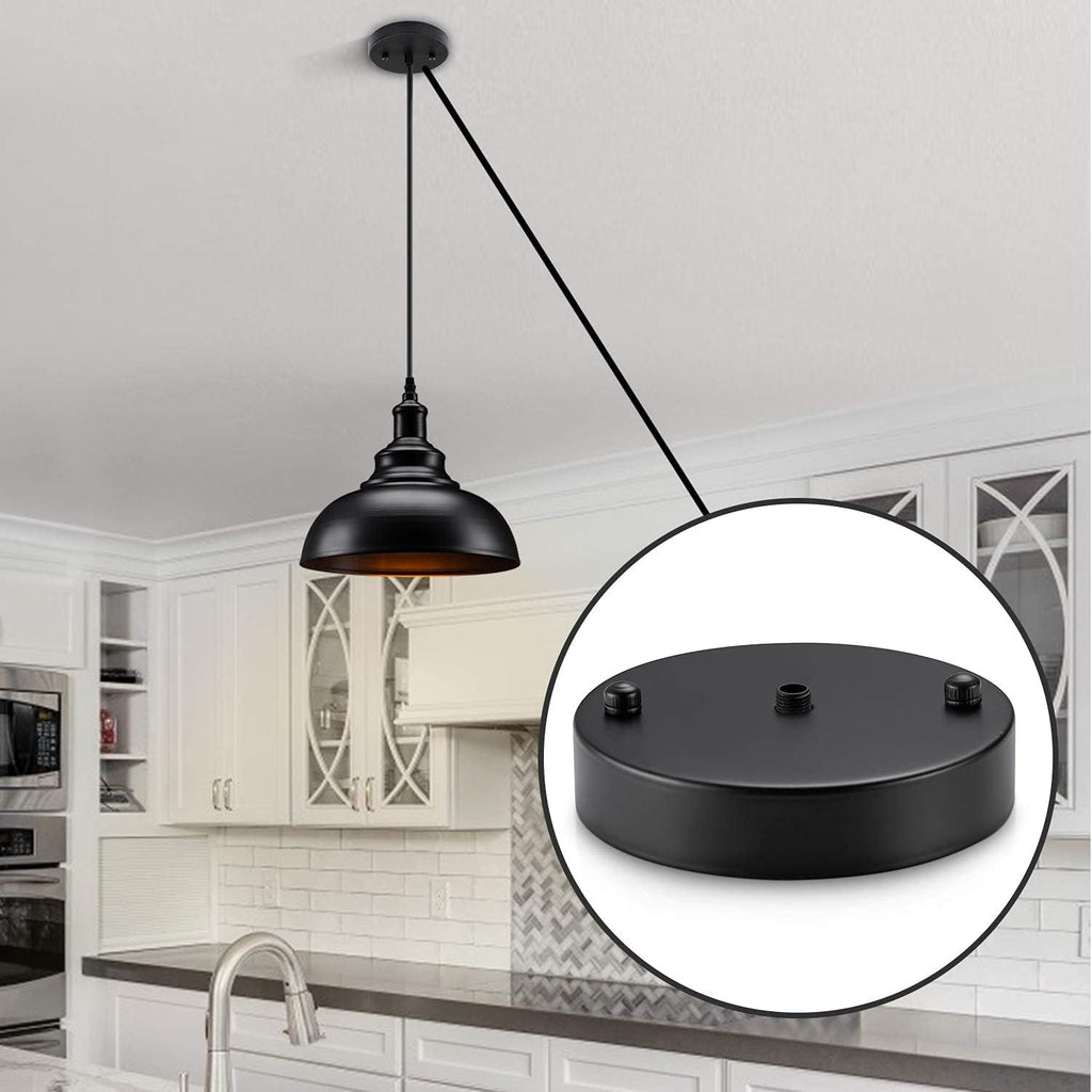 Black Steel Ceiling Canopy Kit with Hardware T596593