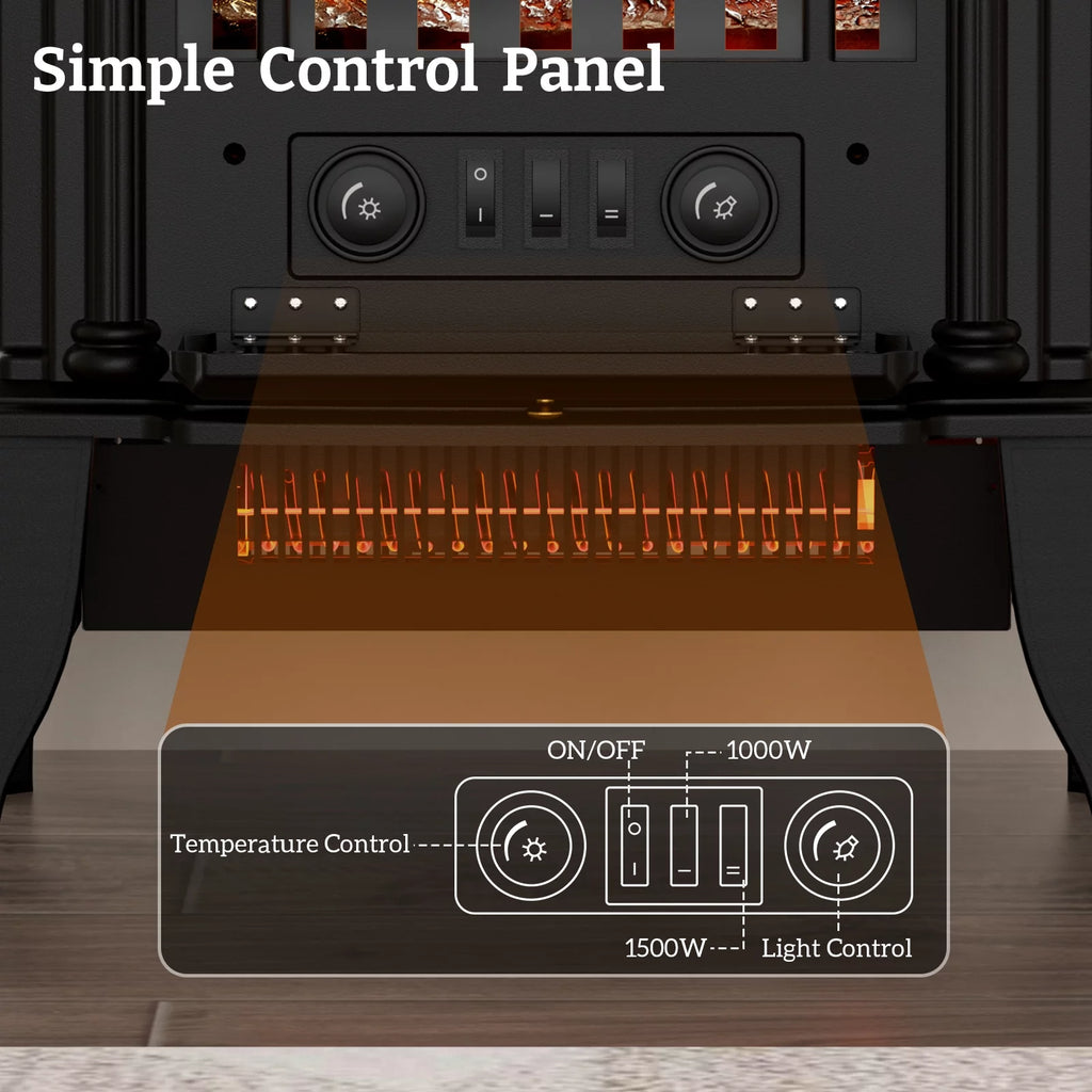 16" Infrared Electric Fireplace Heater S6949