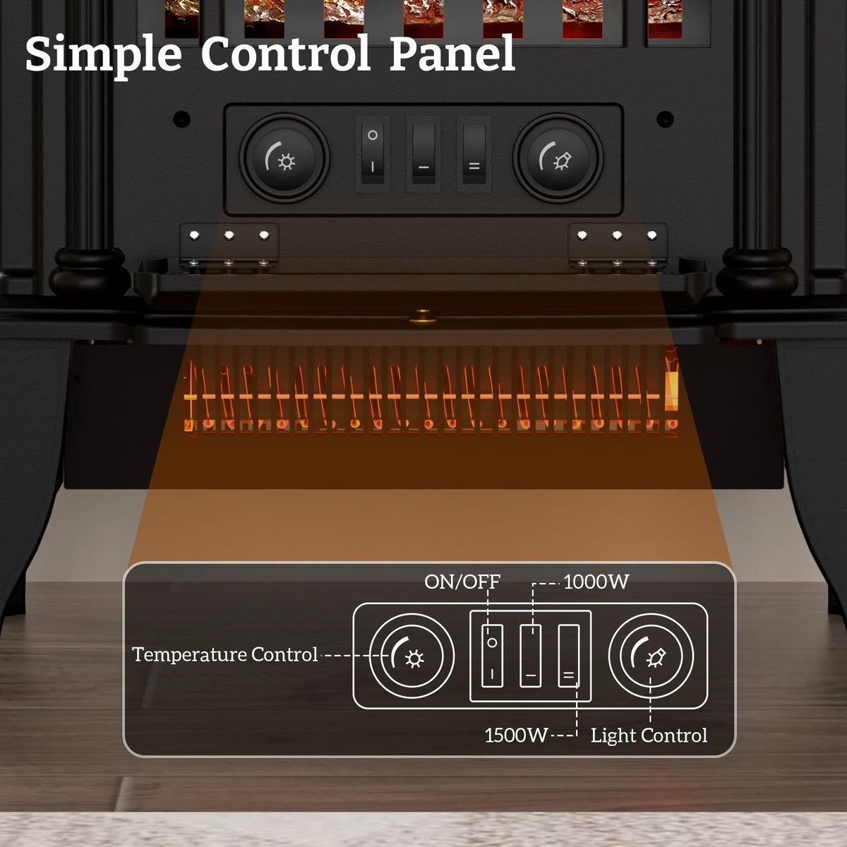 16" Infrared Electric Fireplace Heater S6949