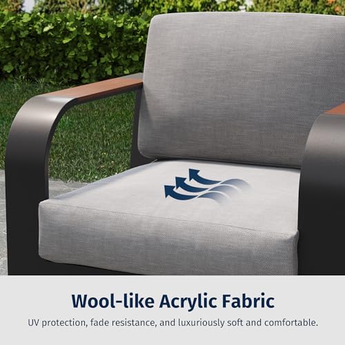 4 Pieces Aluminum Patio Furniture Set Dark Grey G8266
