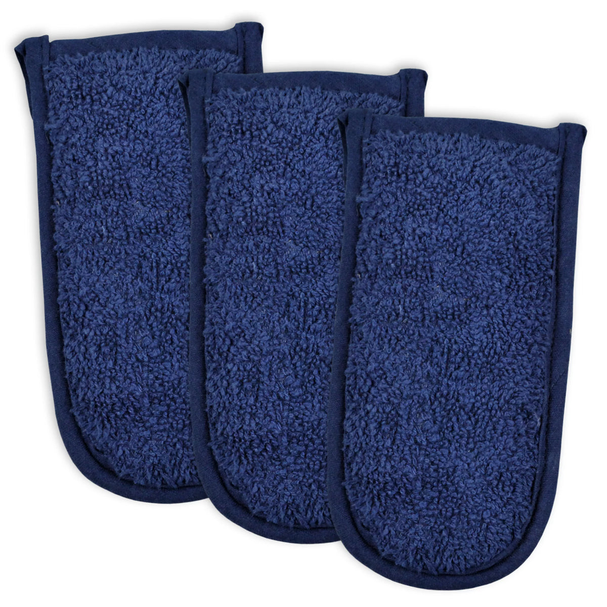 Set of 3 Navy Blue Terry Cloth Potholders K2828